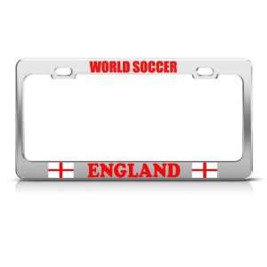 England English Flag World Soccer Metal license plate frame Tag Holder