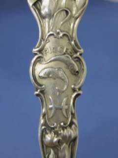 vtg February Pisces Birth Sterling Souvenir Spoon  