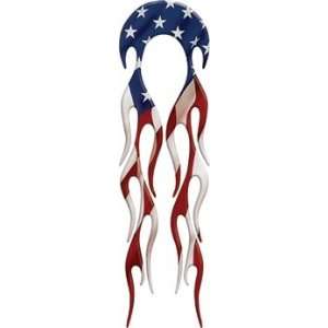  Motorcycle Fender American Flag Flame decal USA   21.5 L 