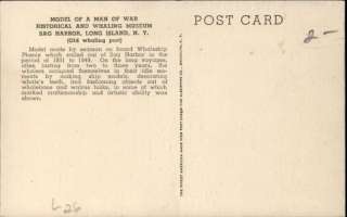 LONG ISLAND NY Man of War Miniature Model Ship Old Postcard  