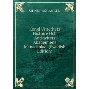  Kongl Vitterhets Histoire Och Antiqvitets Akademiens 