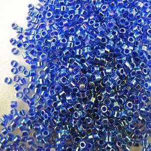  Miyuki delica seed beads 11/0 cobalt lined sapphire AB 