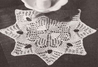 Vintage Knitted Lace Star Doily Pad Motif Pattern  