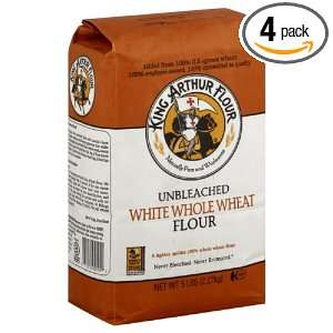 King Arthur Flour Whole Wheat White, 5 Pound (Pack of 4)  