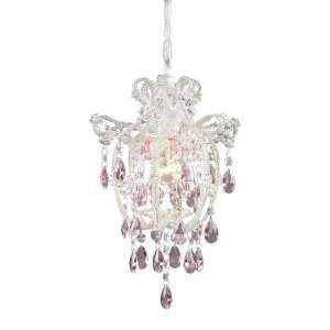  Elise Collection 1 Light 16 Antique White Pink Crystal 