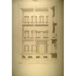  1860 Engraving Palazzo Farnese Elevation Michelangelo 