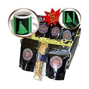   dress on black background with damask ribbons   Coffee Gift Baskets