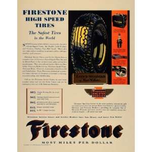  1931 Ad Firestone Tire Rubber Car Services Spark Plugs 