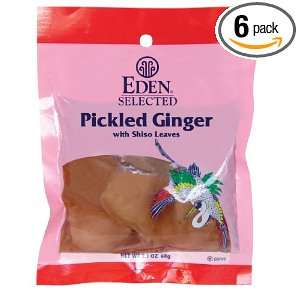 Eden Ginger, Pickled with Shiso Leaves, 2.1 Ounce Container (Pack of 6 