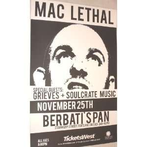 Mac Lethal Poster   Concert Flyer 1111 Tour