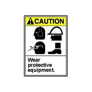   PROTECTIVE EQUIPMENT (W/GRAPHIC) 14 x 10 Adhesive Dura Vinyl Sign