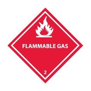   ShippingLabels, Flammable Gas 2, 4 x 4, Pressure Sensitive Viny