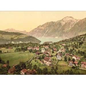 Vintage Travel Poster   Morschach and Axenstein Lake Lucerne 