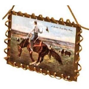 Vintage Look Cowboy Postcard Ornament Decoration
