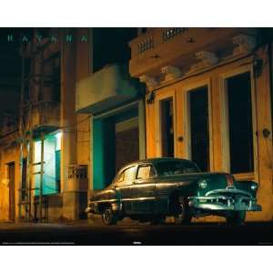  LAMINATED Cuba Green Vintage Car 20 x 16 (50 x 40cm 
