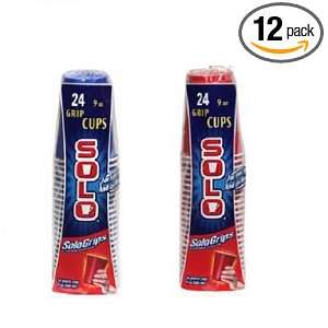 Solo 9 Ounce Sologrips Cups (Red & Blue), 24 Count Packages (Pack of 