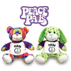  Texas Peace Pals green PUPPY or tie dyed TEDDY bear Toys & Games