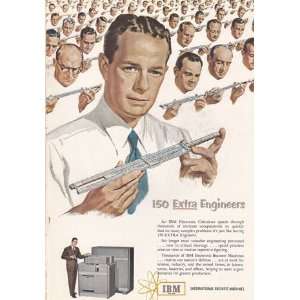  Print Ad 1952 IBM 150 Extra Engineers IBM Books