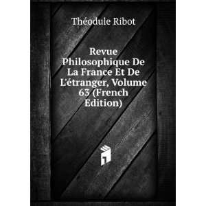  Revue Philosophique De La France Et De LÃ©tranger 
