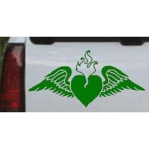  Heart With Wings and Flames Car Window Wall Laptop Decal 