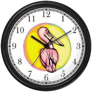 Pelican No.2   Bird Animal Wall Clock by WatchBuddy Timepieces (Black 