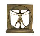 Bronze Look `Vitruvian Man` Statue Da Vinci Health Body