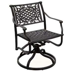  Napoli Cast Aluminum Swivel Rocking Chair   Black 