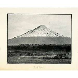  1904 Halftone Print Mount Egmont Mountain Taranaki New Zealand 