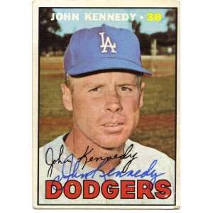 John Kennedy Los Angeles Dodgers #111 1967 Topps Autographed Baseball 