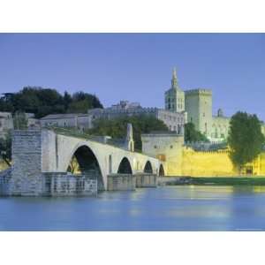 Palais Des Papes (Papal Palace) and River Rhone, Avignon, Vaucluse 