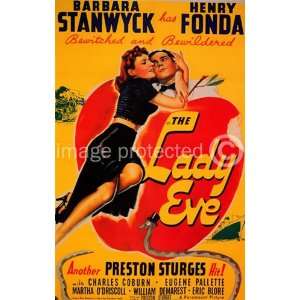  The Lady Eve Barbara Stanwyck Vintage Movie Poster   11 x 