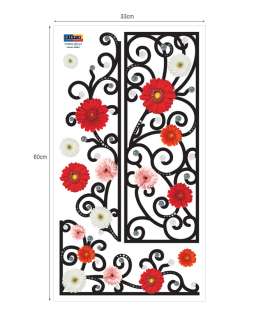 Flowering Fence Wall STICKER Removable Adhesive Decal  