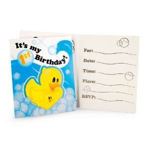  Just Ducky 1st Birthday Invitations Health & Personal 
