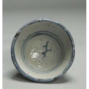   Dynasty Blue and White Antique Porcelain Wine Cup 
