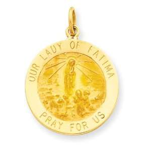  Our Lady Of Fatima Medal Pendant in 14k Yellow Gold 