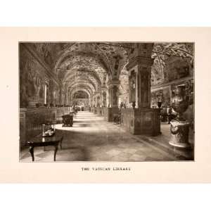  1905 Halftone Print Vatican Library Roman Catholic Rome 