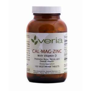 Veria   Calcium, Magnesium, Zinc; Cal Mag Zinc (100 Vegetarian Tablets 