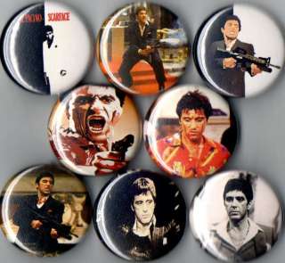 Scarface 8 pins buttons badges movie tony montana new  