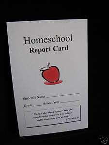Homeschool Report Cards, pk of 10, w. Bible Verse  
