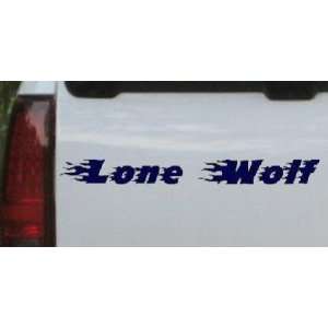 Navy 48in X 4.8in    Flaming Lone Wolf Car Window Wall Laptop Decal 