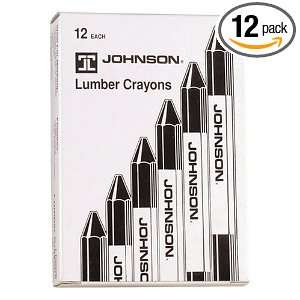  Johnson Level & Tool 3512 K Black Lumber Crayons, 12 Pack 