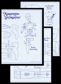 MARIONETTE * BODY ASSEMBLY & CONSTRUCTION * BLUE PRINT for 22 MALE 
