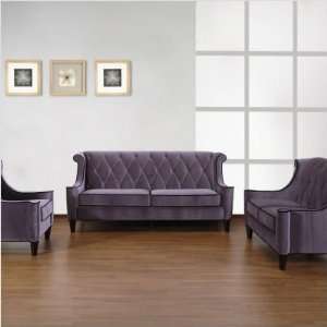    25 Barrister Velvet Sofa and Loveseat Set in Gray