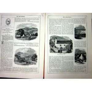   1873 Art Journal Dee Valley Farm Glendower Mound Abbey