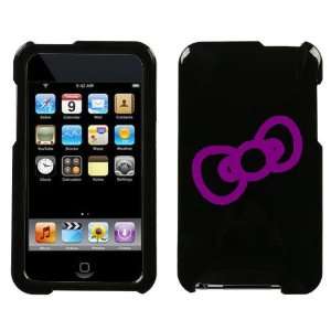  APPLE IPOD TOUCH ITOUCH PURPLE BOW OUTLINE ON A BLACK HARD 