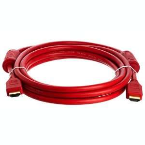   HDMI 1.3a Cable with Gold Plated Ferrite Core 10FT (Red) Electronics
