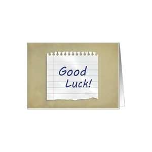  Good Luck, Piece of Lined Paper Card Health & Personal 