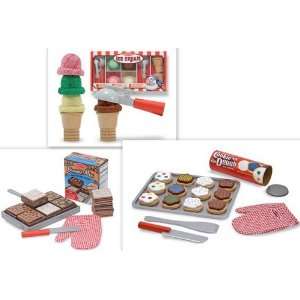   Brownies, Ice Cream Parlor, Slice & Bake Cookies 3 Sets Toys & Games