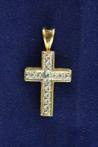 Sterling Silver Jewelry Gold Vermeil Diamond Christian Cross Necklace 