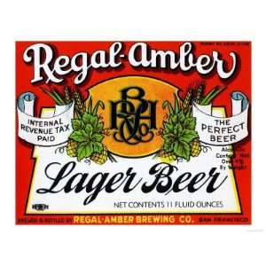  Regal Amber Lager Beer Premium Poster Print, 12x16